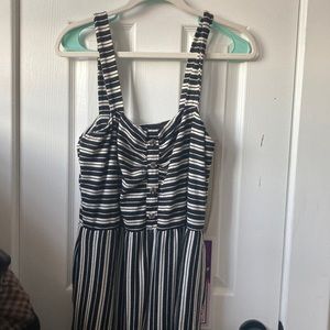 Black and white striped Jumpsuit